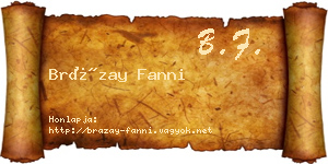 Brázay Fanni névjegykártya